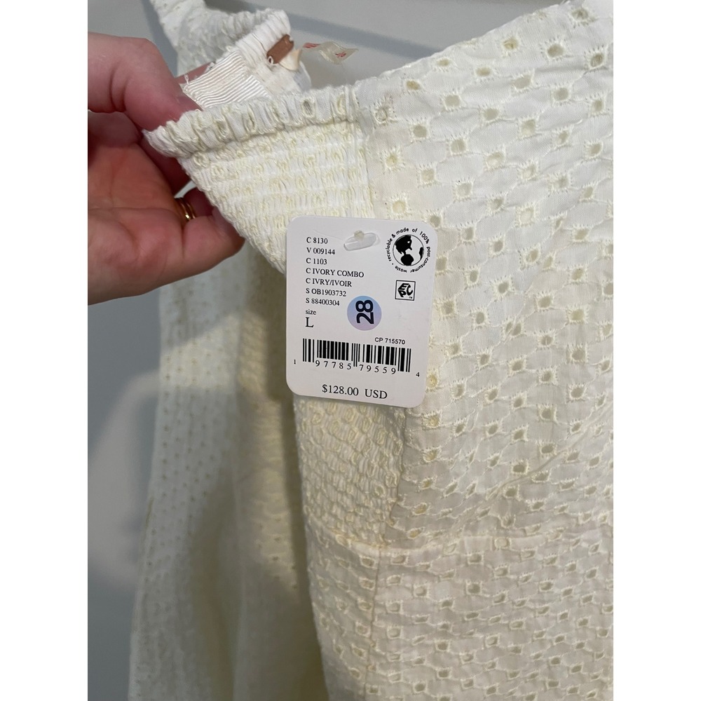 NWT Free‎ People Berry Kiss Mini Dress in Ivory Size Large Bridal Bachelorette - Picture 9 of 10